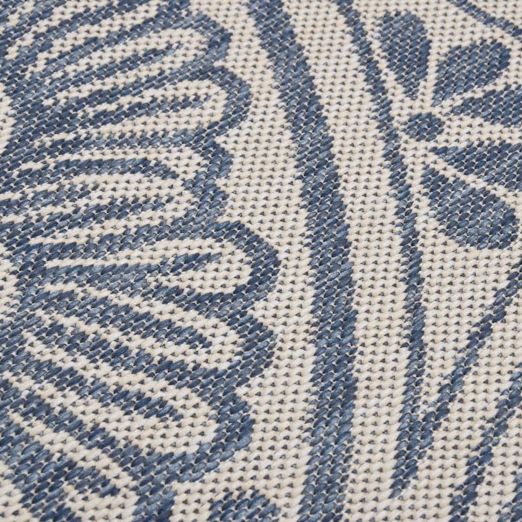 Outdoor-Teppich Flachgewebe 200x280 cm Blaues Muster