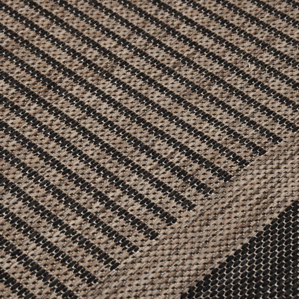 Outdoor-Teppich Flachgewebe 100x200 cm Dunkelbraun