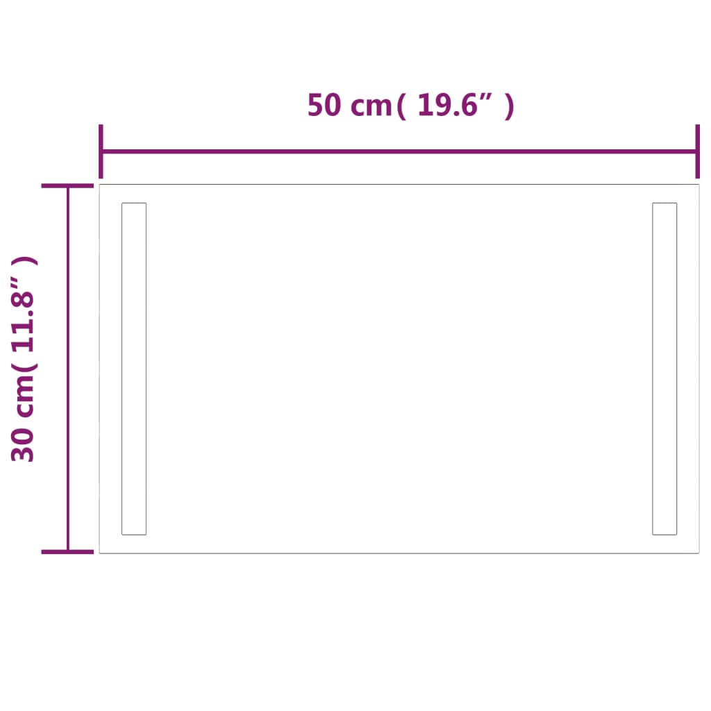 LED-Badspiegel 50x30 cm