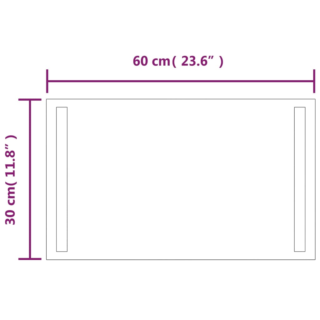 LED-Badspiegel 60x30 cm