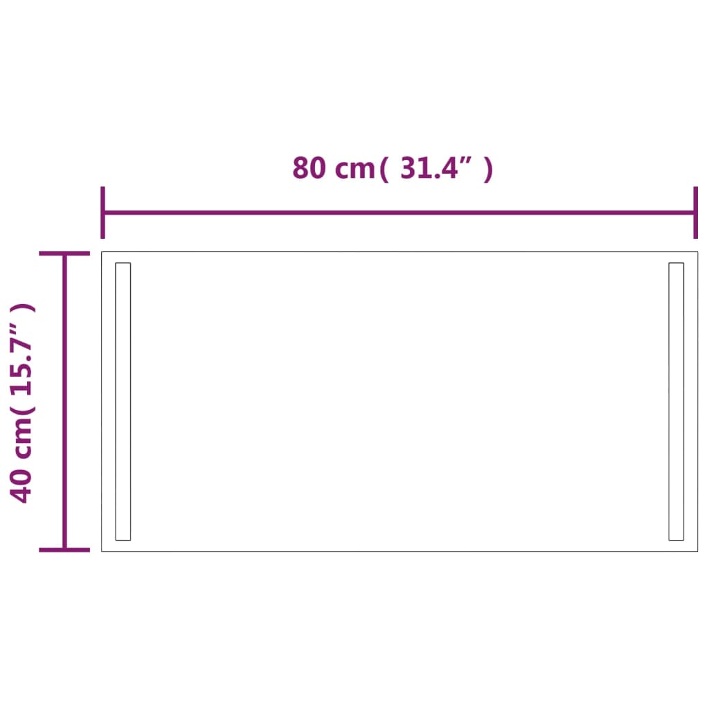 LED-Badspiegel 80x40 cm