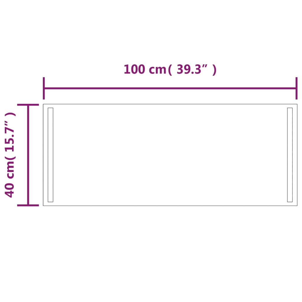 LED-Badspiegel 100x40 cm