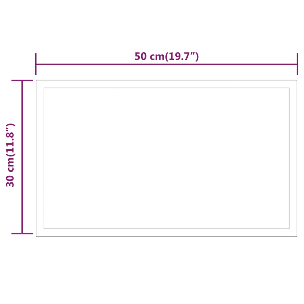 LED-Badspiegel 50x30 cm