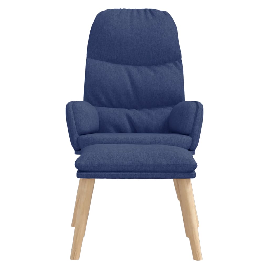 Relaxsessel mit Hocker Blau Stoff