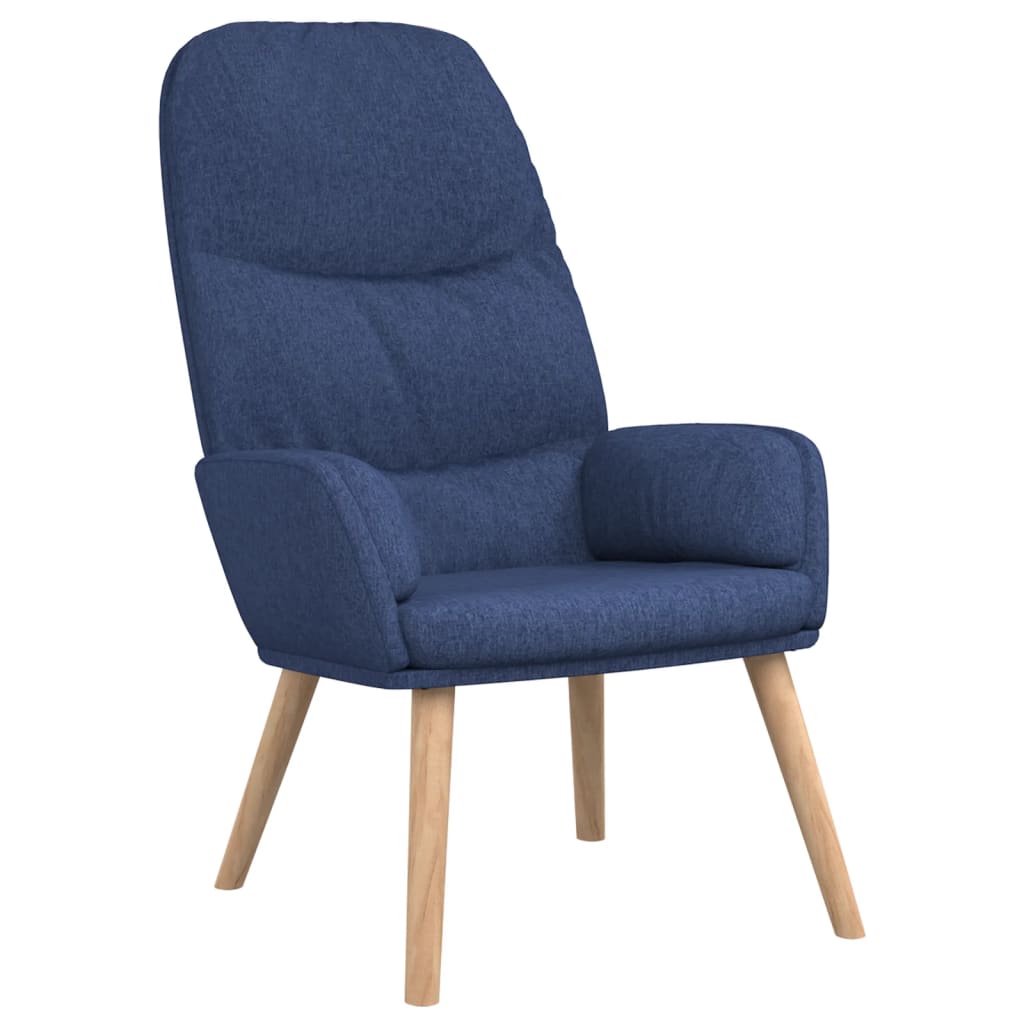 Relaxsessel mit Hocker Blau Stoff