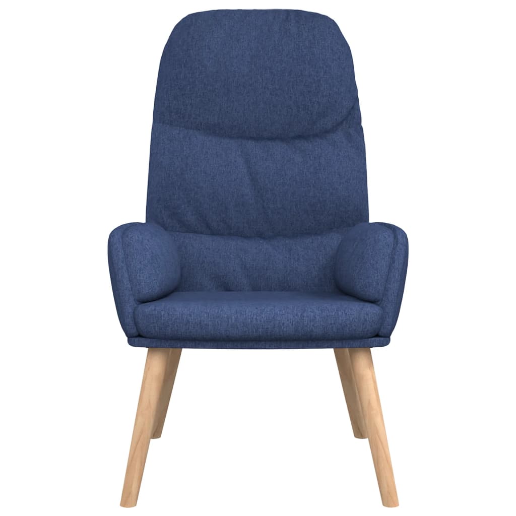 Relaxsessel mit Hocker Blau Stoff