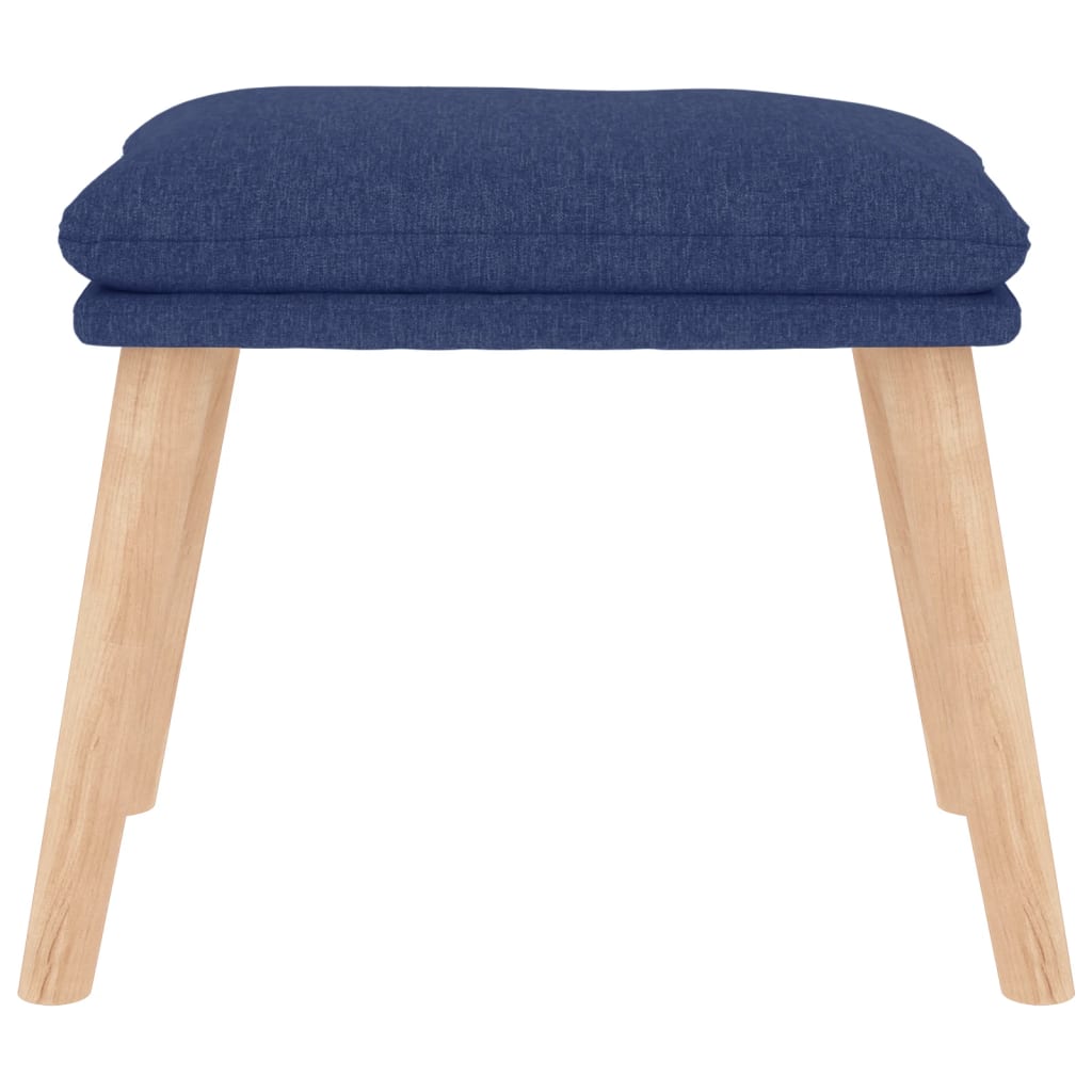 Relaxsessel mit Hocker Blau Stoff