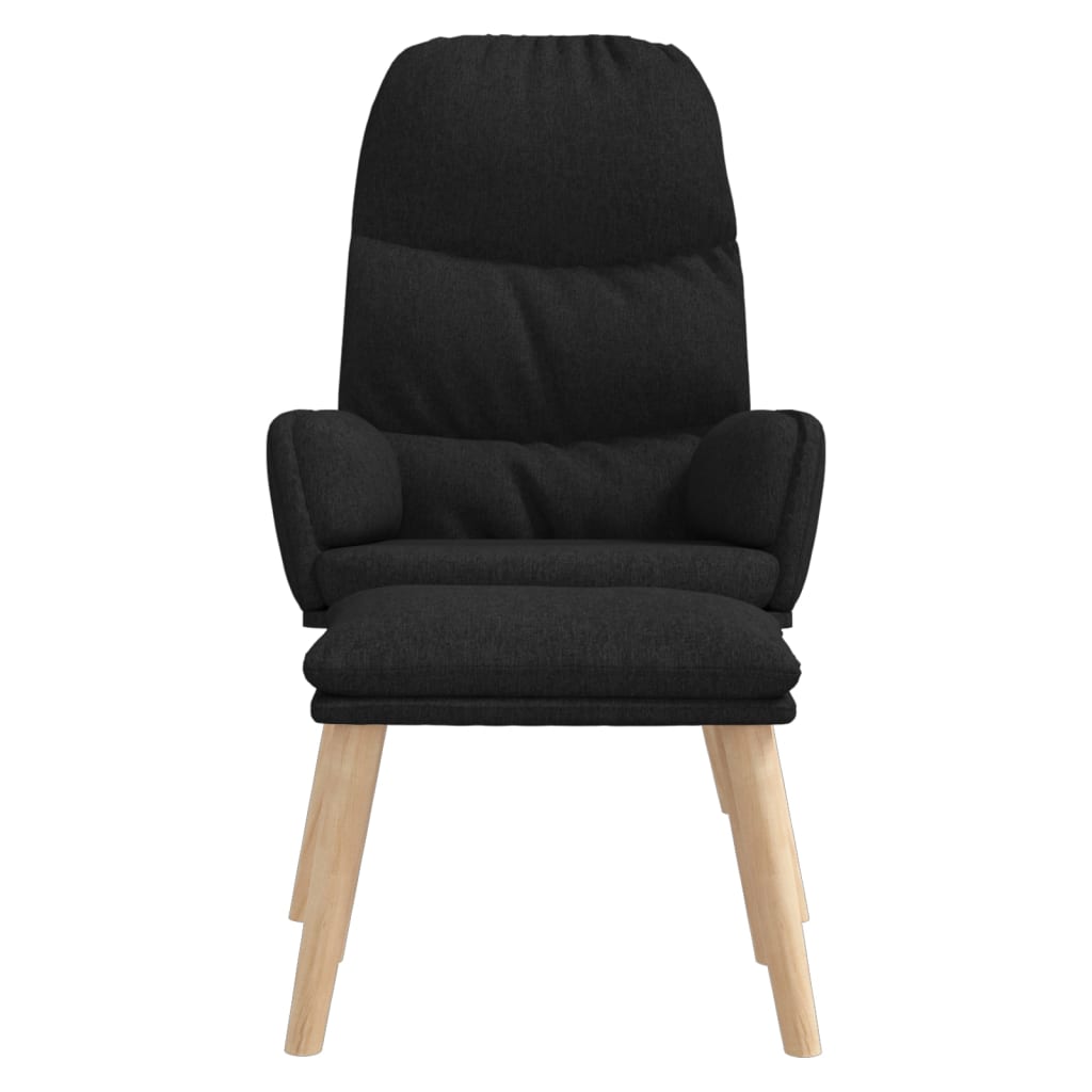 Relaxsessel mit Hocker Schwarz Stoff