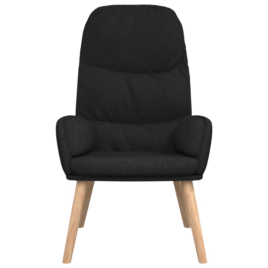 Relaxsessel mit Hocker Schwarz Stoff