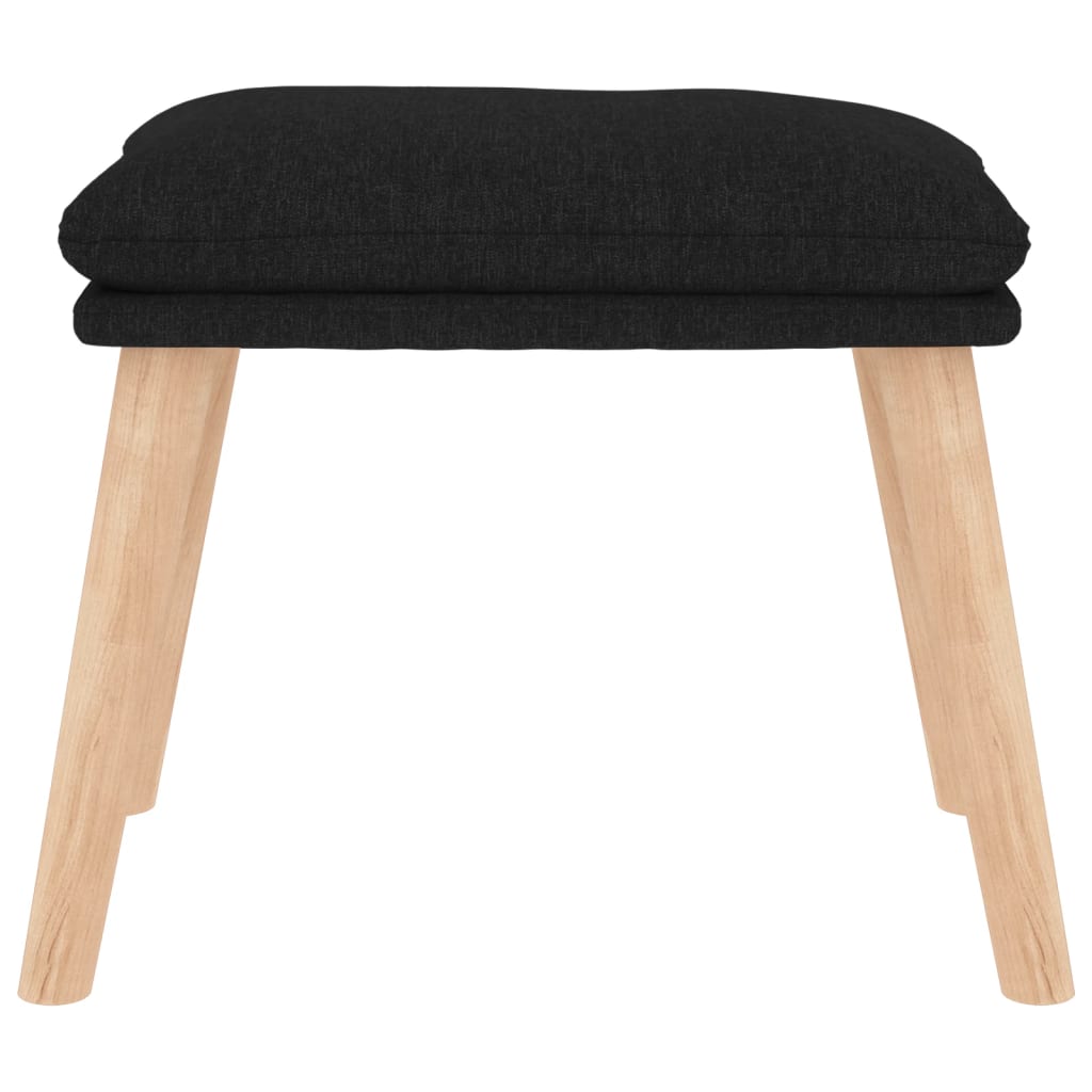 Relaxsessel mit Hocker Schwarz Stoff