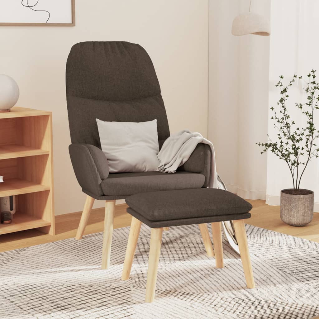 Relaxsessel mit Hocker Taupe Stoff