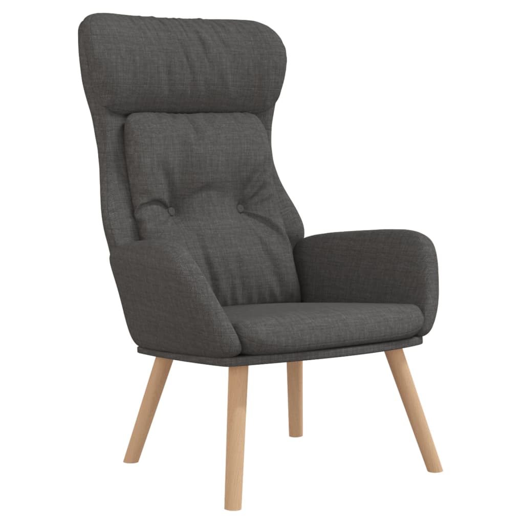 Relaxsessel mit Hocker Dunkelgrau Stoff