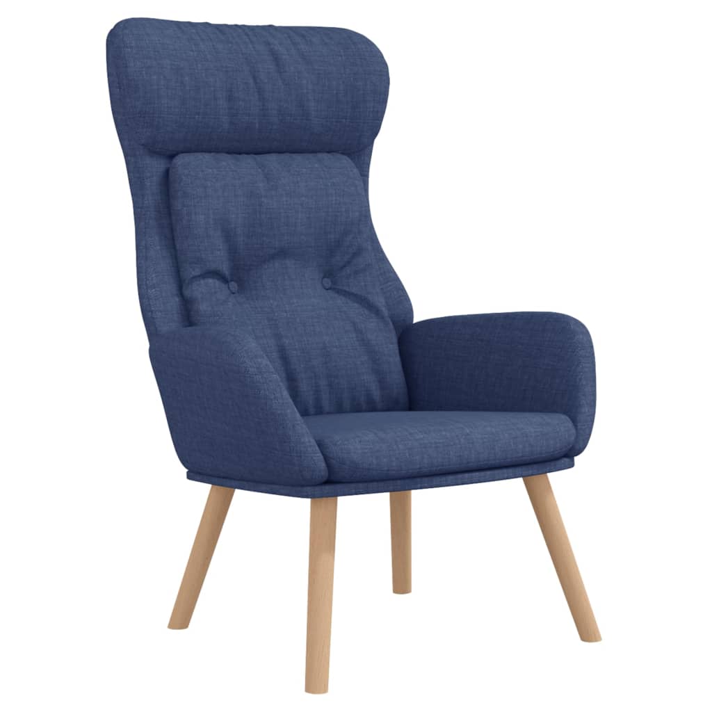 Relaxsessel mit Hocker Blau Stoff