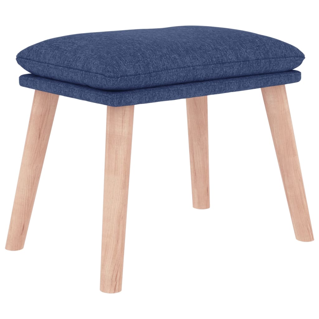 Relaxsessel mit Hocker Blau Stoff