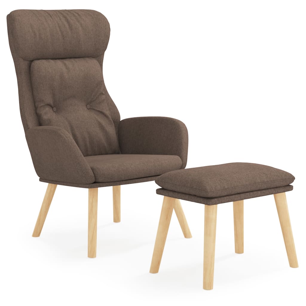 Relaxsessel mit Hocker Taupe Stoff