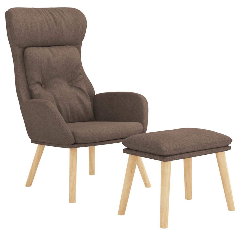 Relaxsessel mit Hocker Taupe Stoff