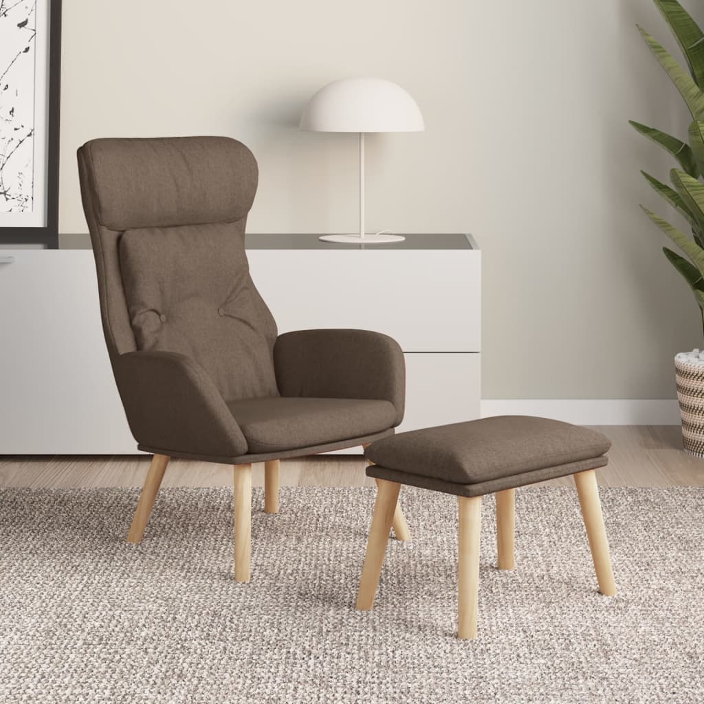 Relaxsessel mit Hocker Taupe Stoff