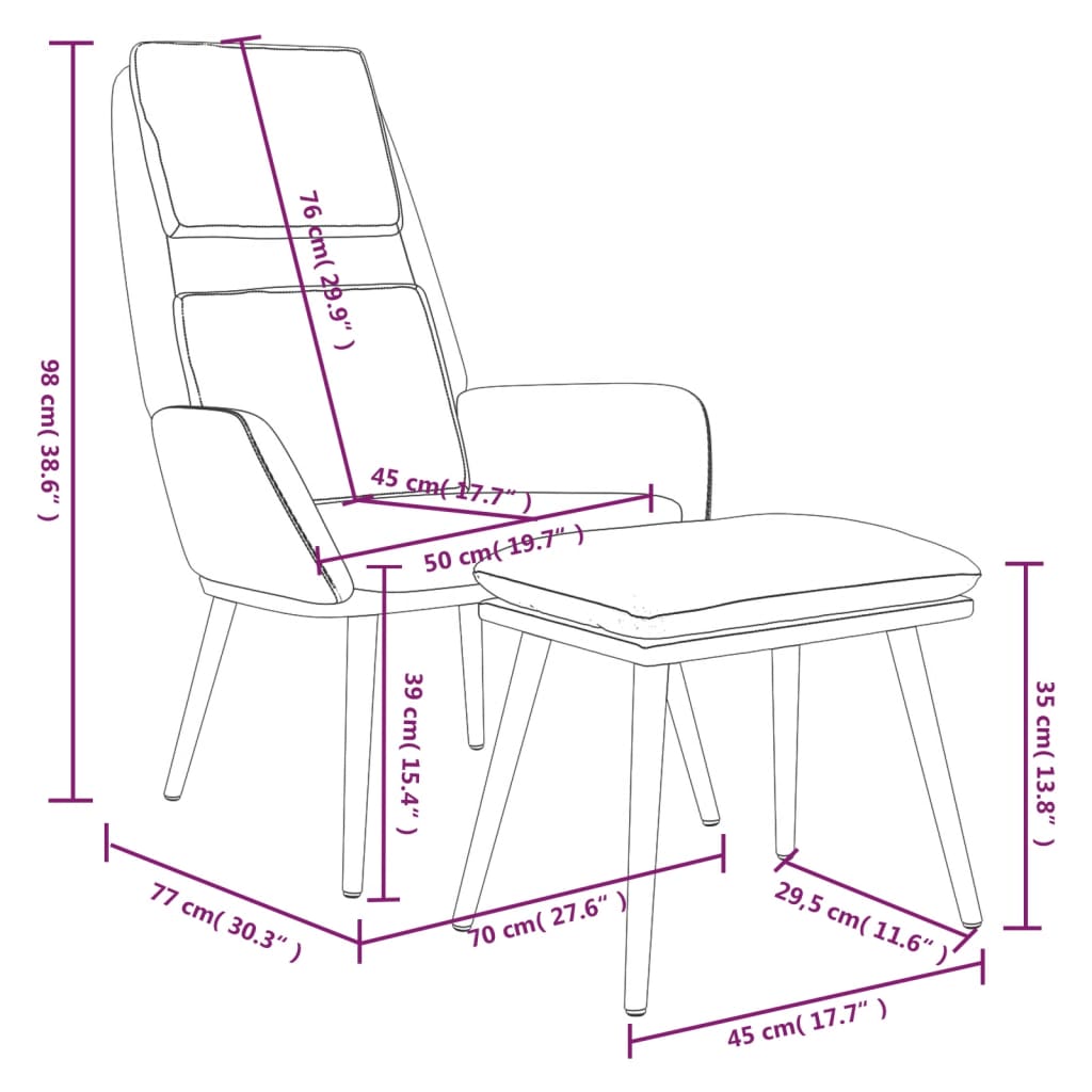 Relaxsessel mit Hocker Dunkelgrün Stoff