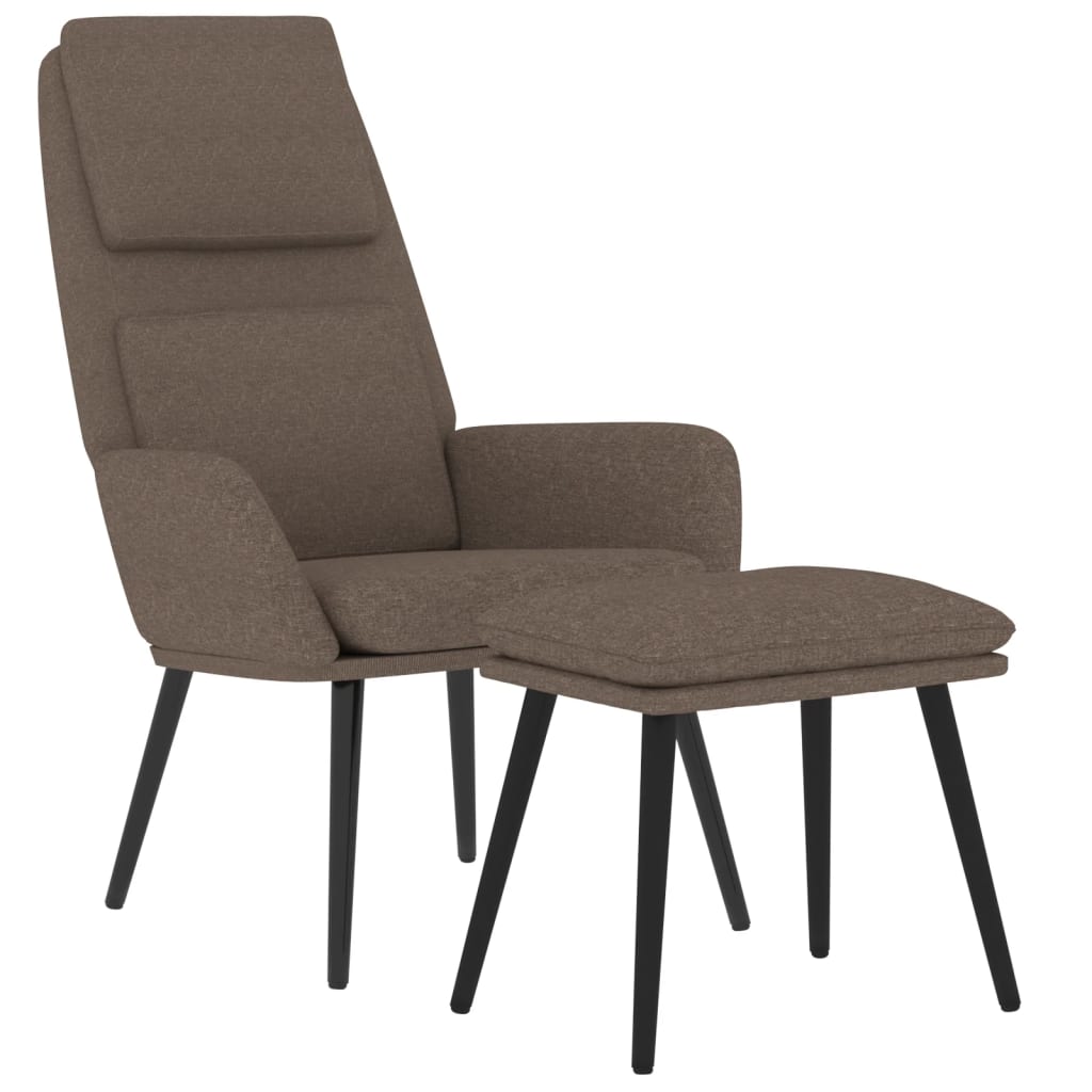 Relaxsessel mit Hocker Taupe Stoff