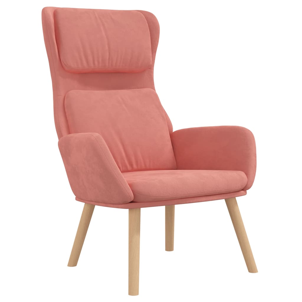 Relaxsessel mit Hocker Rosa Samt