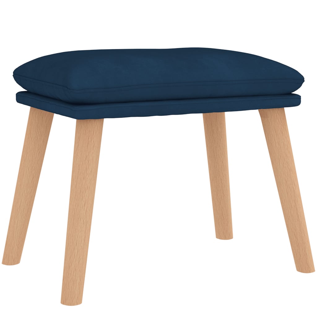 Relaxsessel mit Hocker Blau Samt