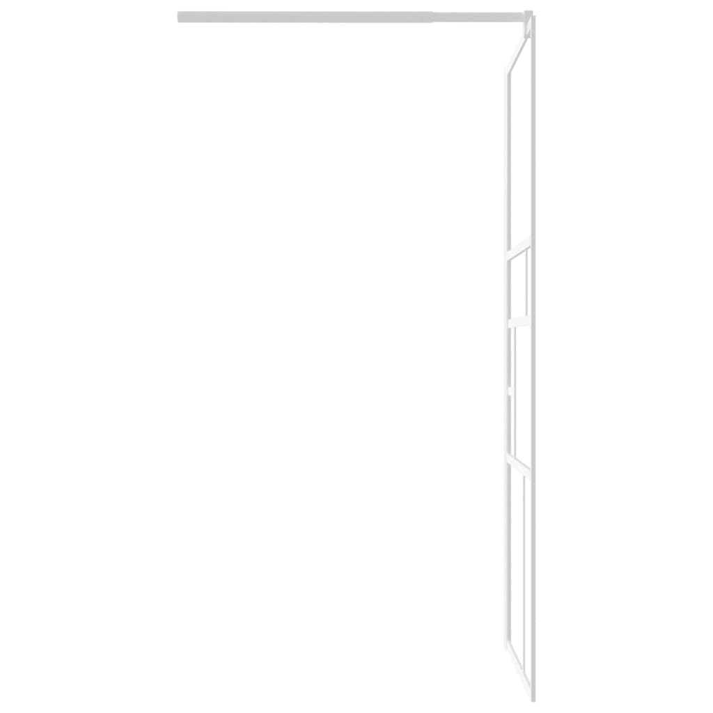 Duschwand für Walk-In Dusche 90x195 cm ESG-Glas Weiß