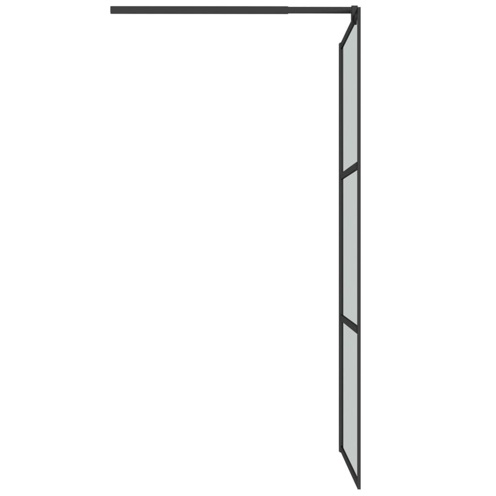 Duschwand für Walk-In Dusche 80x195 cm Dunkel ESG Glas Schwarz