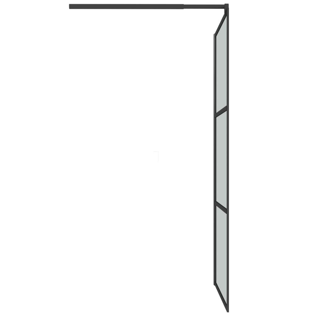 Duschwand für Walk-In Dusche 115x195 cm Dunkel ESG Glas Schwarz