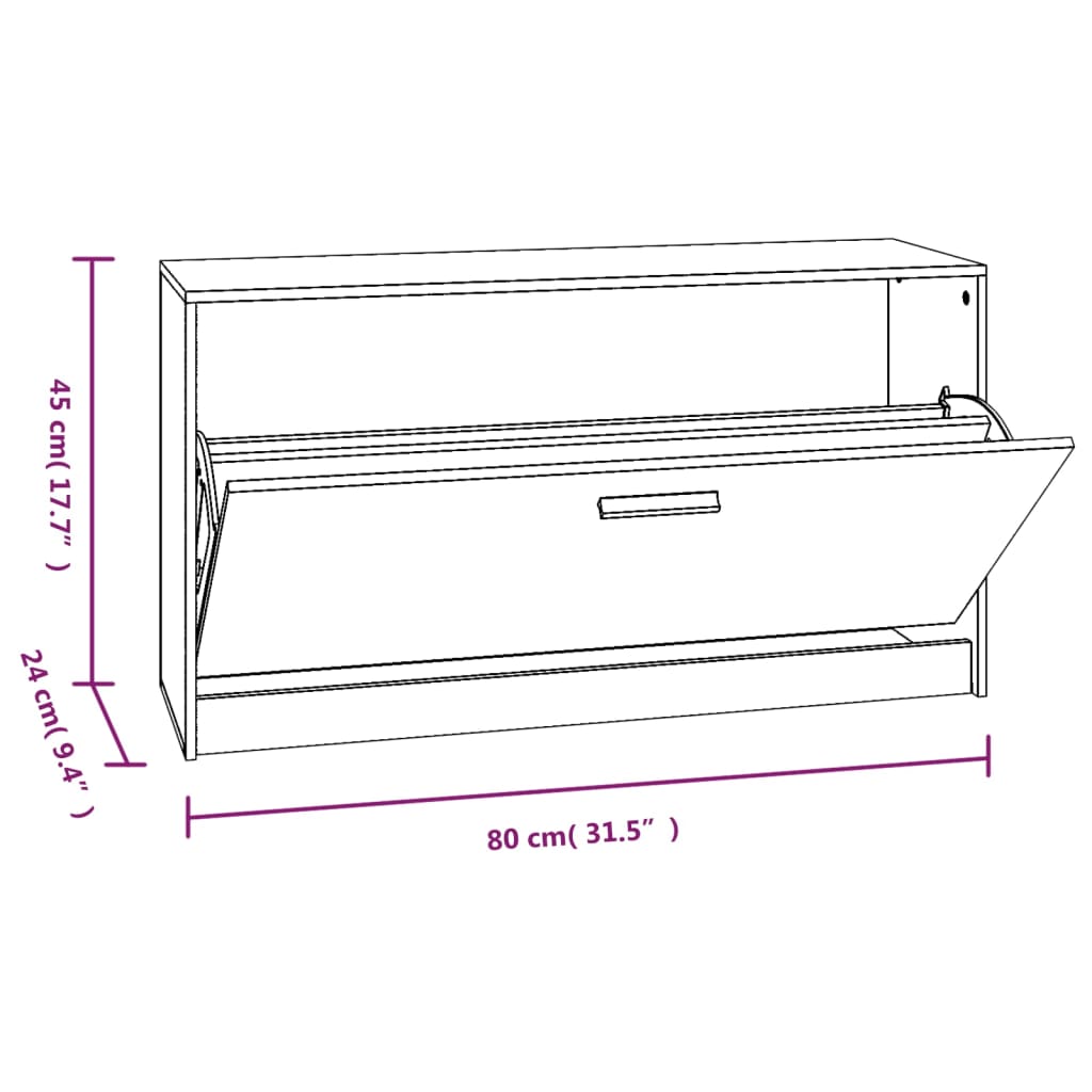 Schuhbank Braun Eichen-Optik 80x24x45 cm Holzwerkstoff