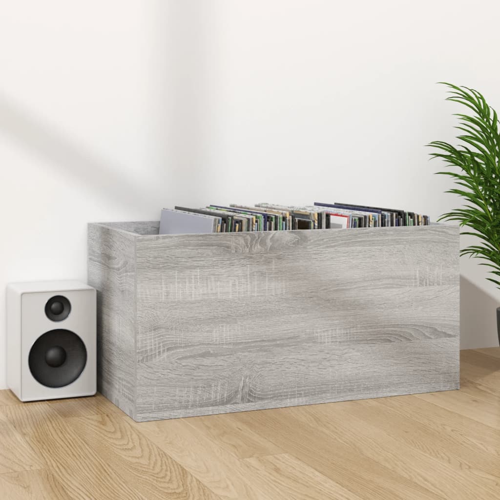 Schallplatten-Box Grau Sonoma 71x34x36cm Holzwerkstoff