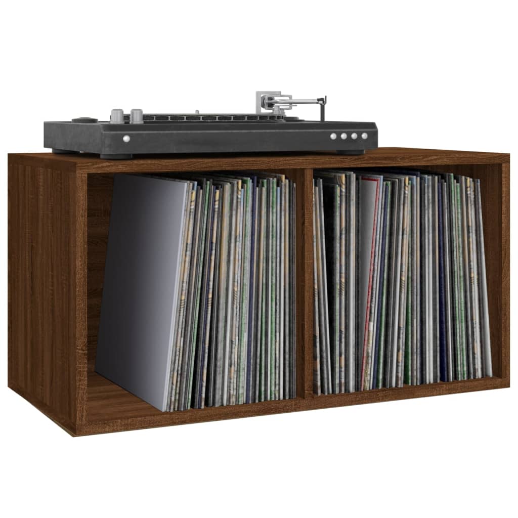 Schallplatten-Box Braun Eiche-Optik 71x34x36 cm Holzwerkstoff