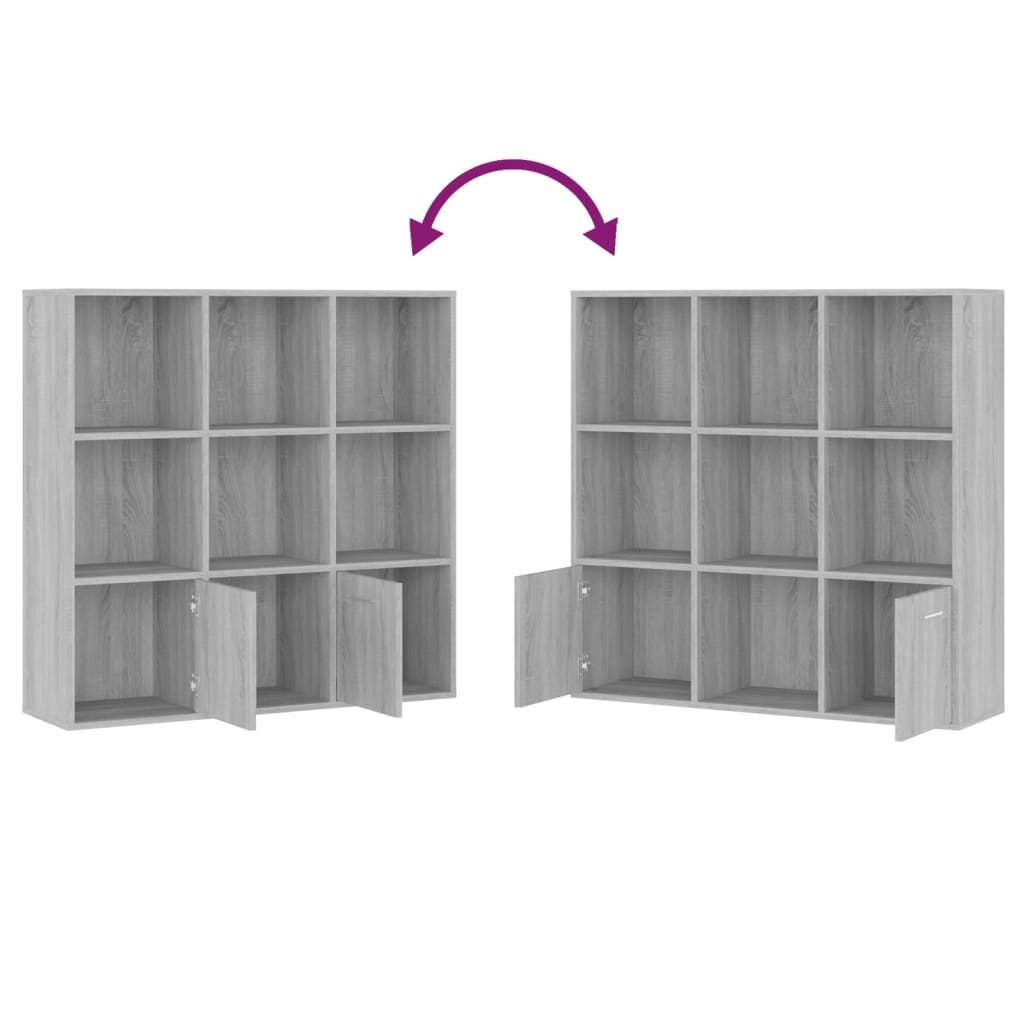 Bücherschrank Grau Sonoma 98x30x98 cm