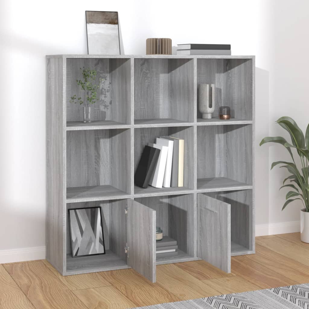 Bücherschrank Grau Sonoma 98x30x98 cm