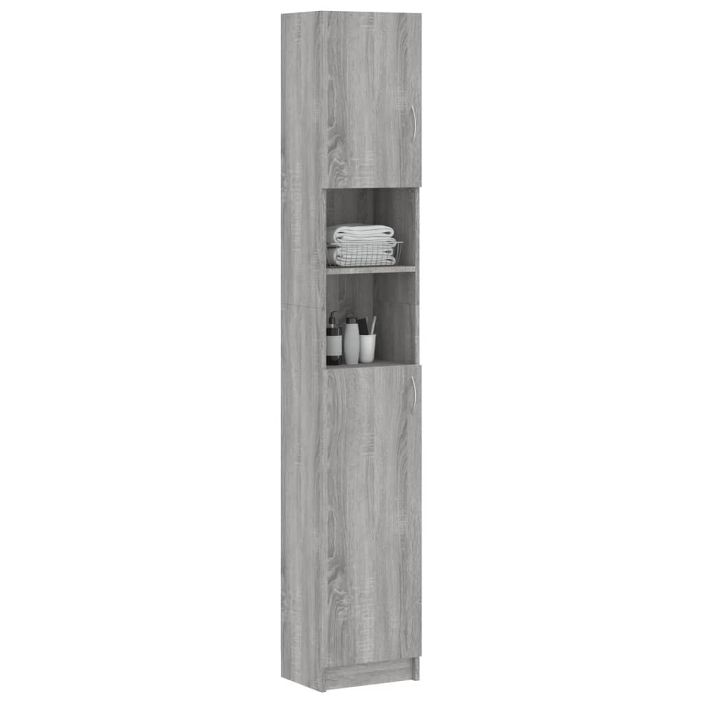 Badezimmerschrank Grau Sonoma 32x25,5x190 cm Holzwerkstoff