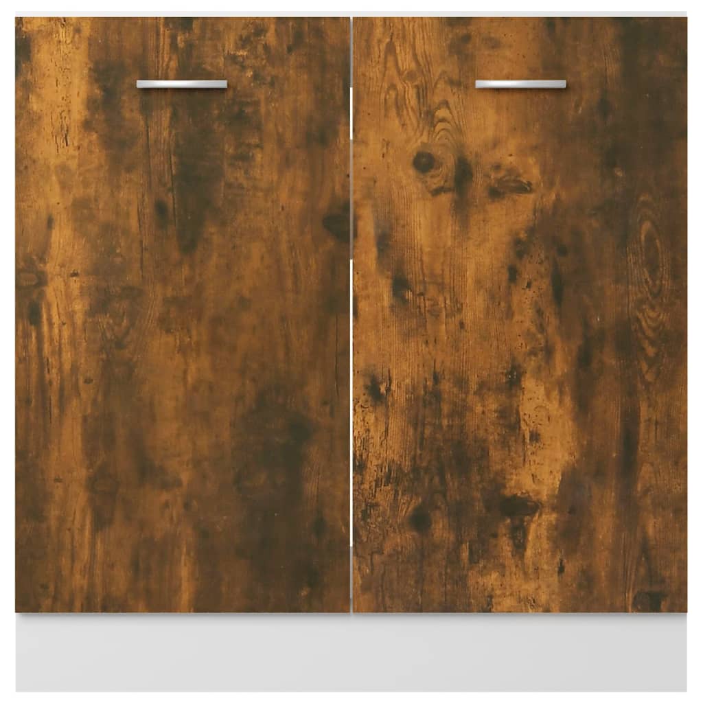 Spülenunterschrank Räuchereiche 80x46x81,5 cm Holzwerkstoff