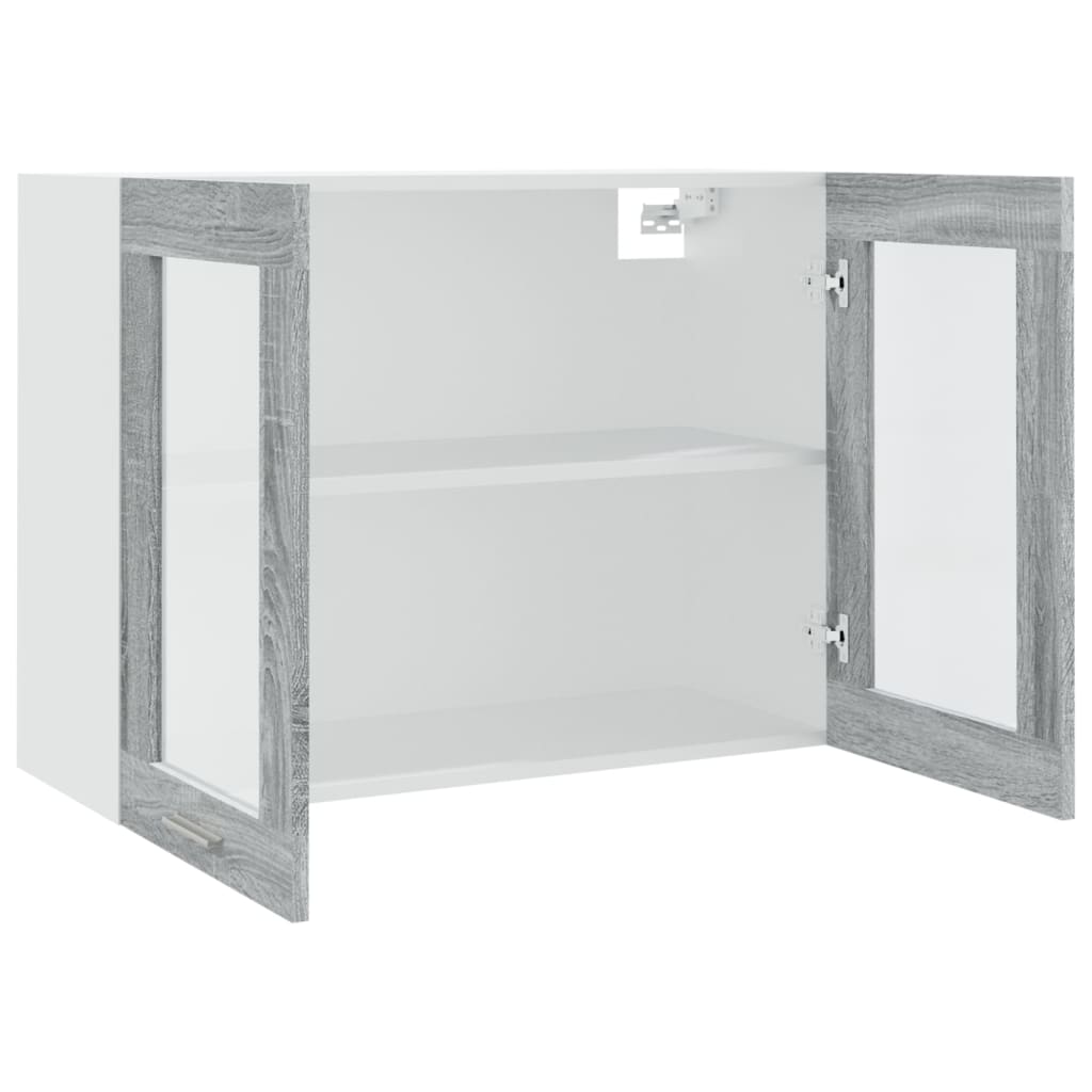 Hängeschrank Glas Grau Sonoma 80x31x60 cm Holzwerkstoff