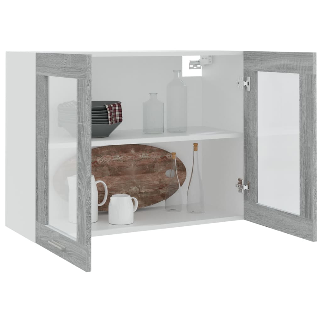 Hängeschrank Glas Grau Sonoma 80x31x60 cm Holzwerkstoff