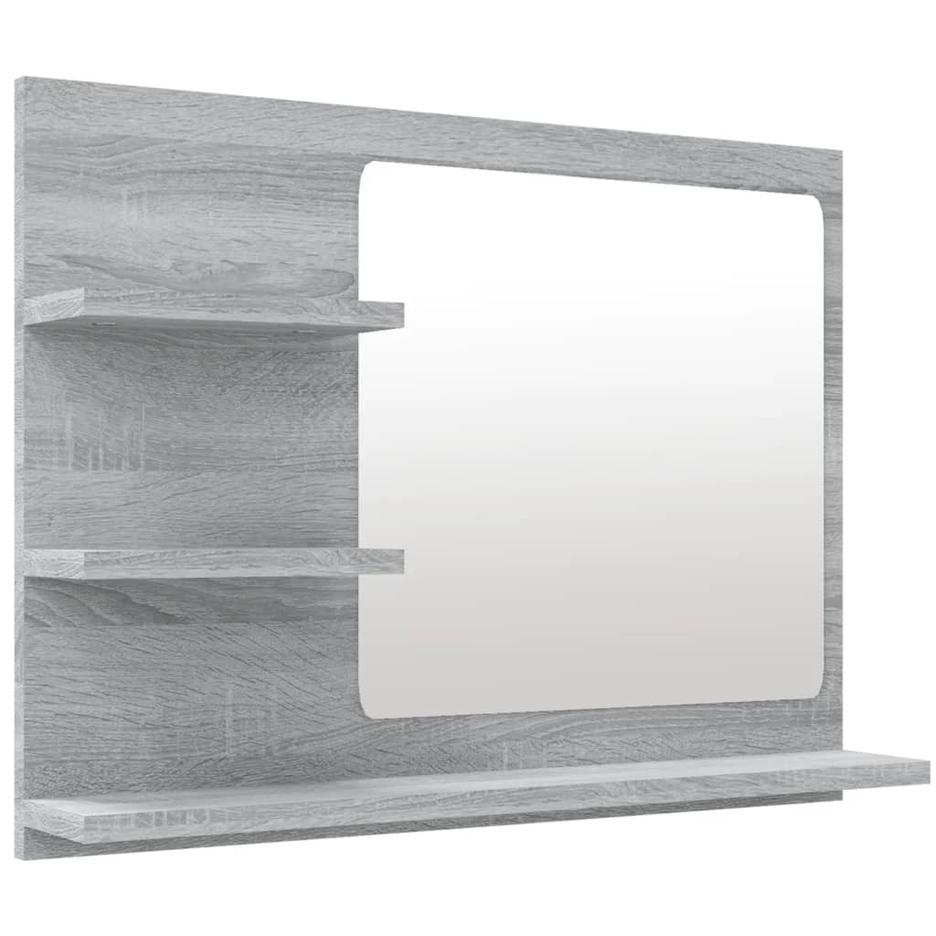 Badspiegel Grau Sonoma 60x10,5x45 cm Holzwerkstoff