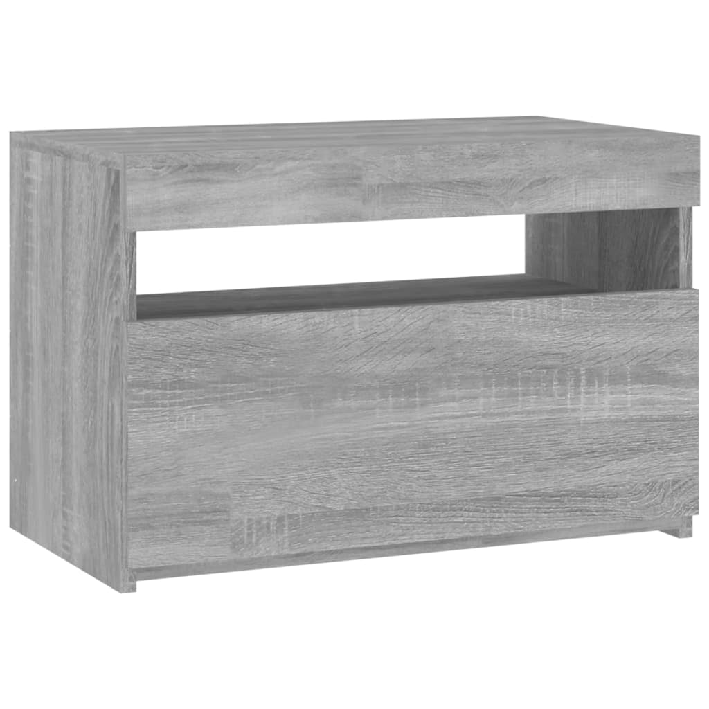 TV-Schrank mit LED-Leuchten Grau Sonoma 60x35x40 cm