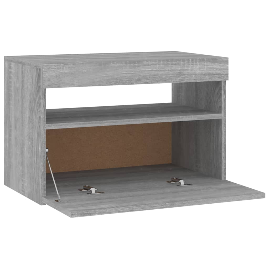 TV-Schrank mit LED-Leuchten Grau Sonoma 60x35x40 cm