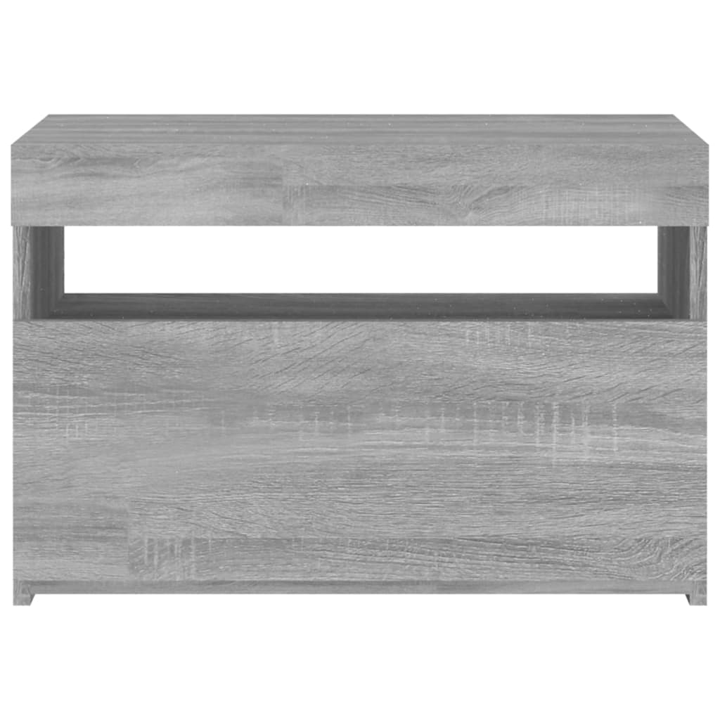 TV-Schrank mit LED-Leuchten Grau Sonoma 60x35x40 cm