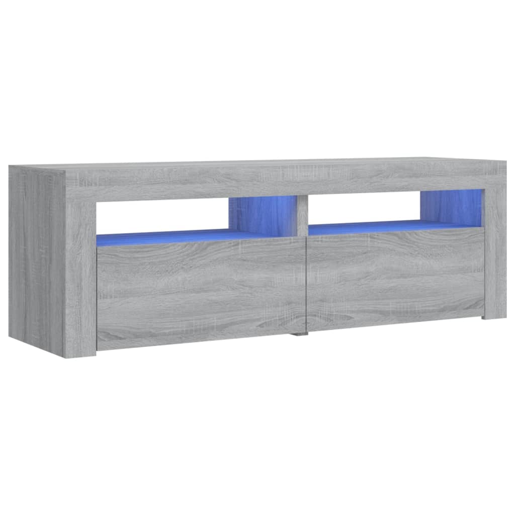 TV-Schrank mit LED-Leuchten Grau Sonoma 120x35x40 cm