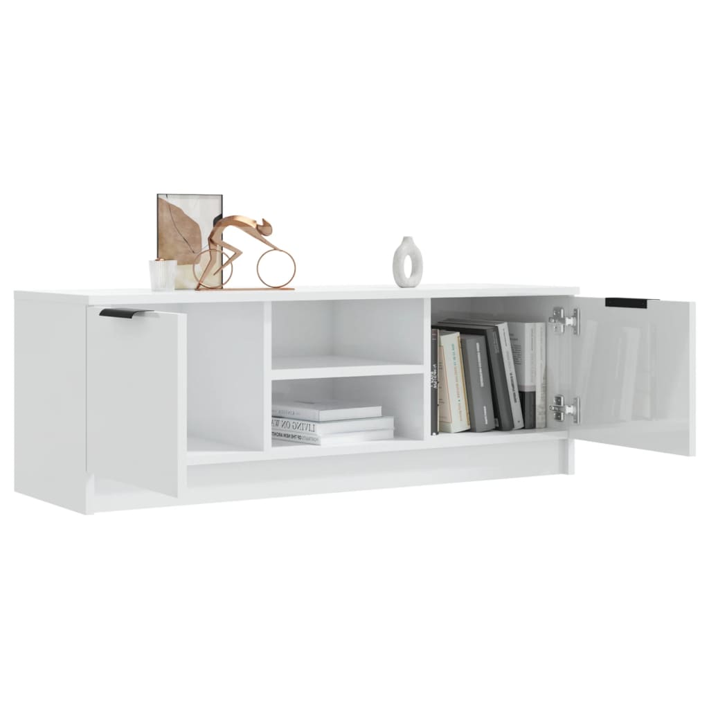 TV-Schrank Hochglanz-Weiß 102x35x36,5 cm Holzwerkstoff