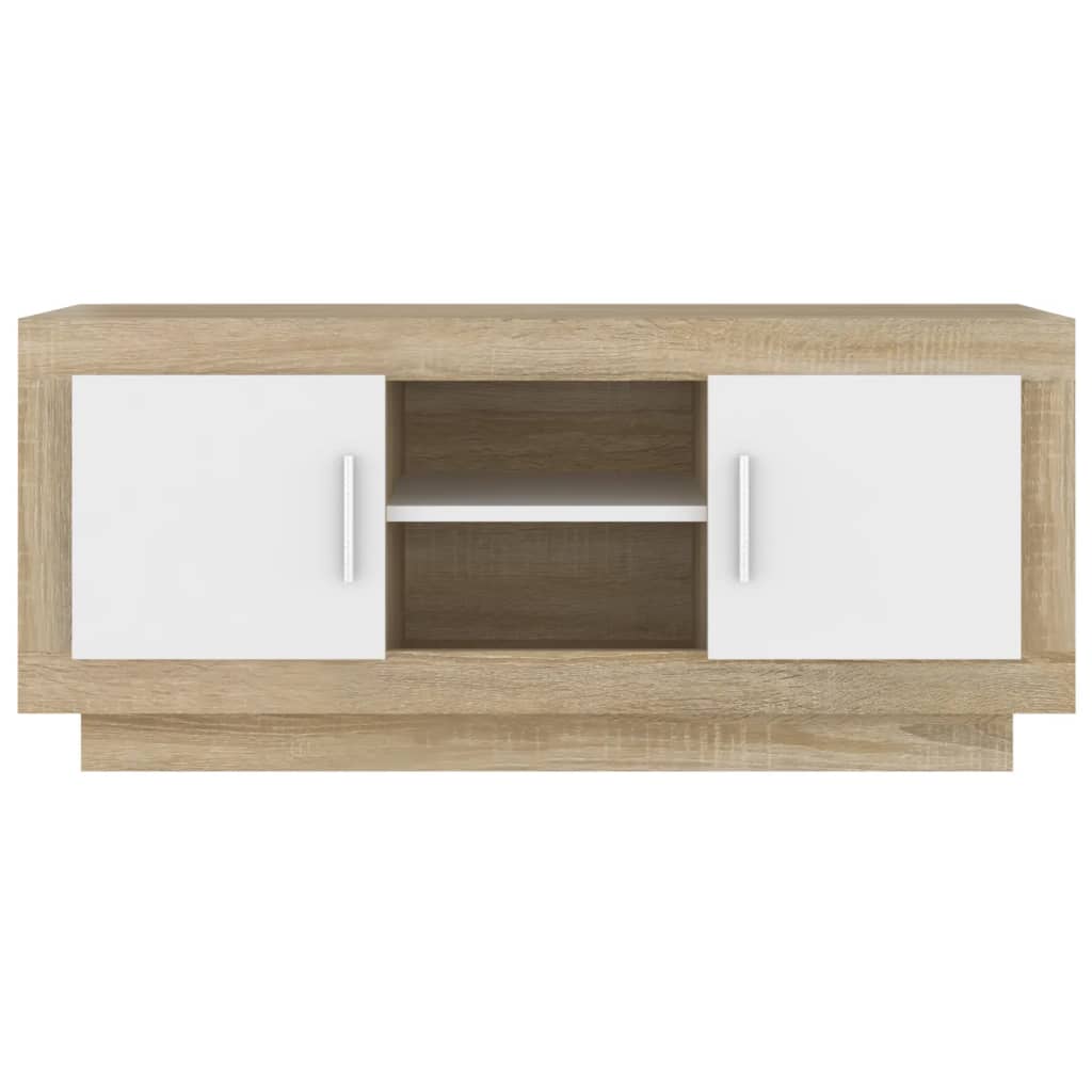 TV-Schrank Weiß Sonoma-Eiche 102x35x45 cm Holzwerkstoff