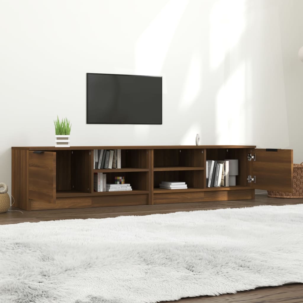 TV-Schränke 2Stk. Braun Eichen-Optik 80x35x36,5cm Holzwerkstoff