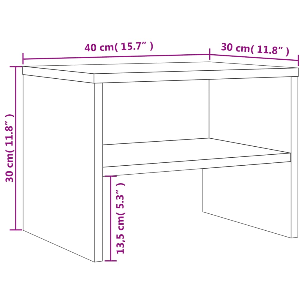 Nachttisch Grau Sonoma 40x30x30 cm Holzwerkstoff