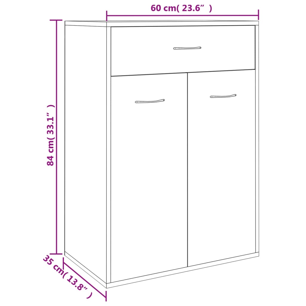 Schuhschrank Braun Eichen-Optik 60x35x84 cm Holzwerkstoff