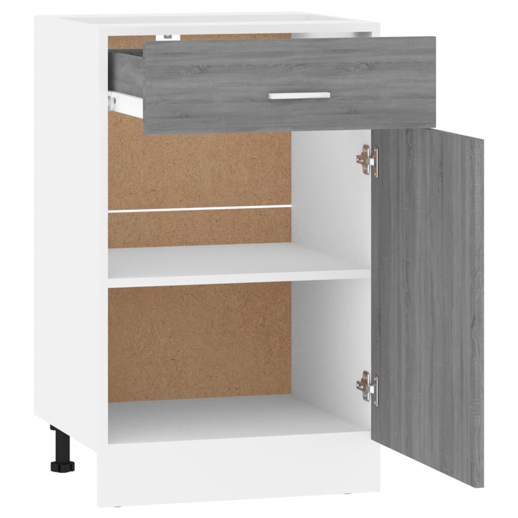 Unterschrank mit Schublade Grau Sonoma 50x46x81,5 cm