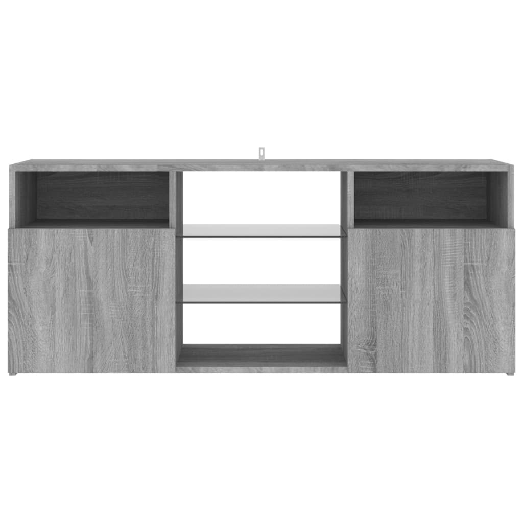 TV-Schrank mit LED-Leuchten Grau Sonoma 120x30x50 cm