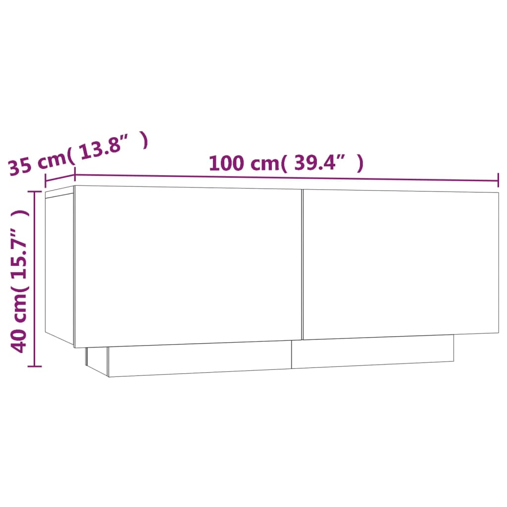 TV-Schrank Braun Eichen-Optik 100x35x40 cm Holzwerkstoff